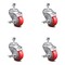 Service Caster 3.5 Inch Red Polyurethane Swivel 1/2 Inch Threaded Stem Caster Set with Brake SCC-TS20S3514-PPUB-RED-TLB-121315-4 - alternate 1